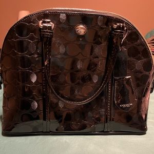 Signature Coach Patent Leather handbag black